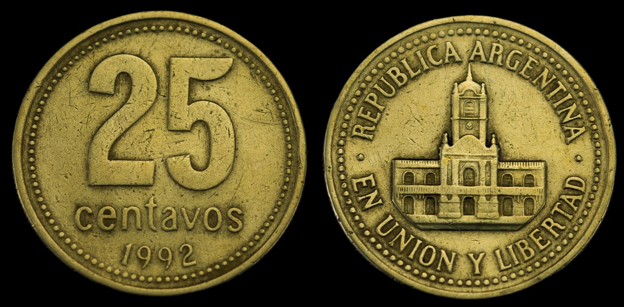 Moeda 25 centavos de Peso 1992 Moeda 25 centavos 1992