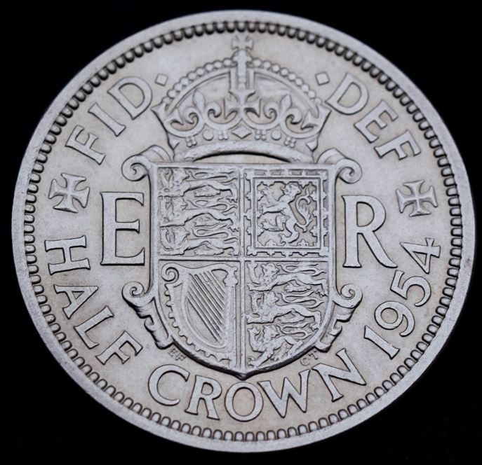 Moeda Meia Coroa (Half Crown) de 1954