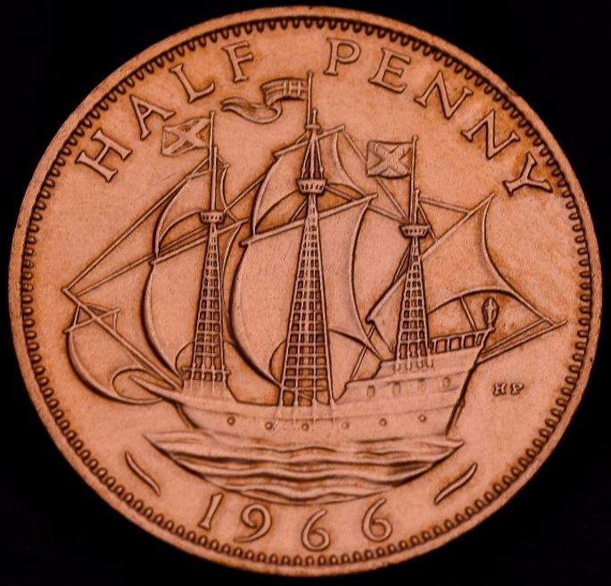 Moeda Half Penny de 1966