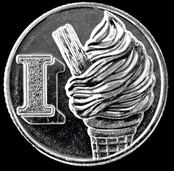 Moeda 10 Pence Srie Alfabeto Letra I de 2018 - Ice Cream Cone